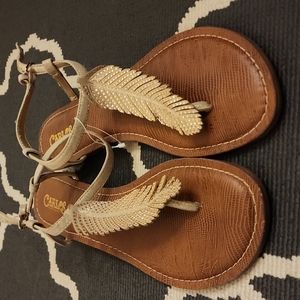 Carlos Greek goddess gold sandals, women size 10